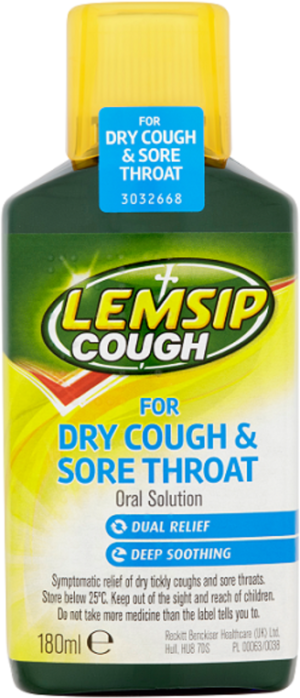 LEMSIP dry cough & sore throat oral solution 180ml
