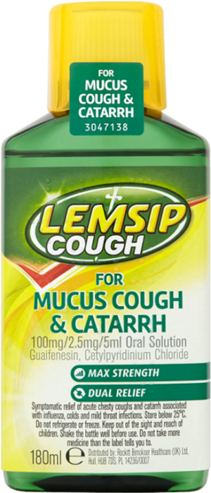 LEMSIP mucus cough & catarrh oral solution 180ml