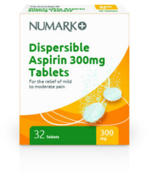NUMARK OTC medicines aspirin dispersible tablets 300mg  32