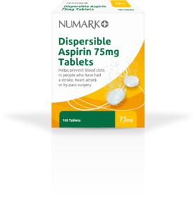 NUMARK OTC medicines aspirin dispersible tablets 75mg  100