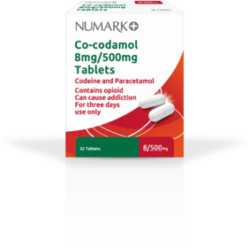 NUMARK OTC medicines co-codamol caplets 8/500mg  32
