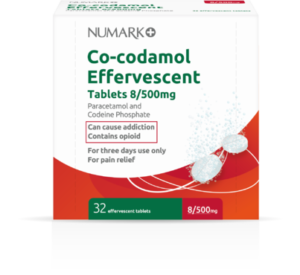NUMARK OTC medicines co-codamol effervescent tablets 8mg/500mg  32