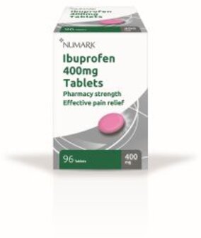 NUMARK OTC medicines ibuprofen max strength tablets 400mg  96