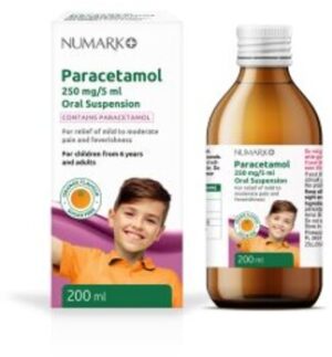 NUMARK OTC medicines paracetamol suspension 250mg/5ml 200ml