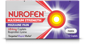NUROFEN MIGRAINE PAIN maximum strength caplets 684mg  12