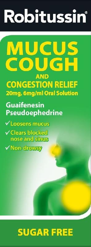 ROBITUSSIN oral solution mucus cough and congestion 100mg/30mg 100ml