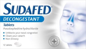 SUDAFED decongestant tablets 60mg  12